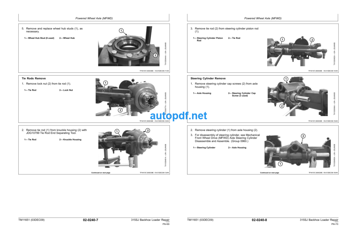 315SJ Backhoe Loader Repair Technical Manual