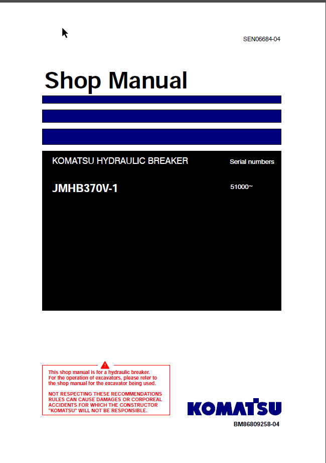 JMHB370V-1 (SEN06684-04) Shop Manual