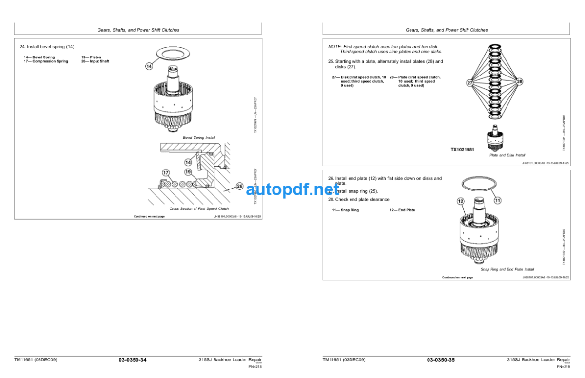 315SJ Backhoe Loader Repair Technical Manual