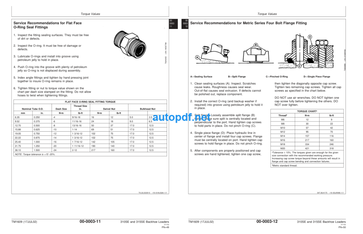 310SE and 315SE Backhoe Loader Repair Technical Manual