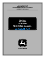 John Deere 260 and 270 Skid Steer Technical Manual (TM1780)