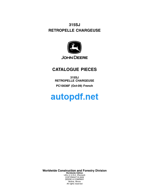 315SJ RETROPELLE CHARGEUSE CATALOGUE PIECES French (PC10036F)