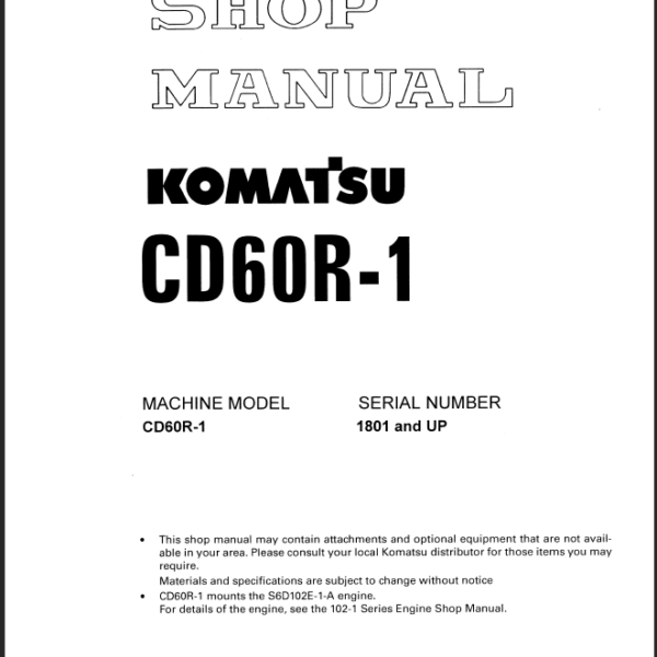 CD60R-1 Shop Manual