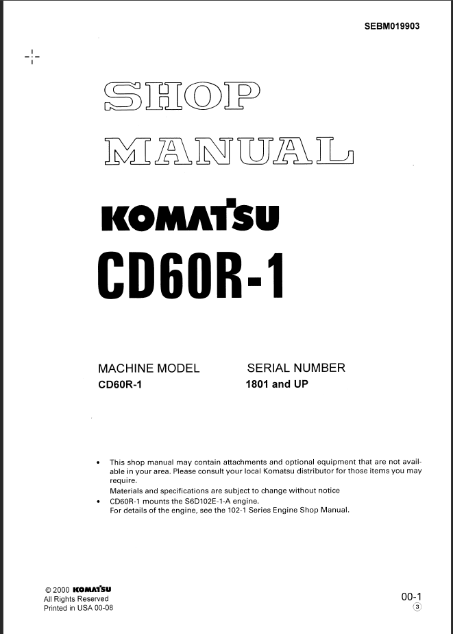 CD60R-1 Shop Manual