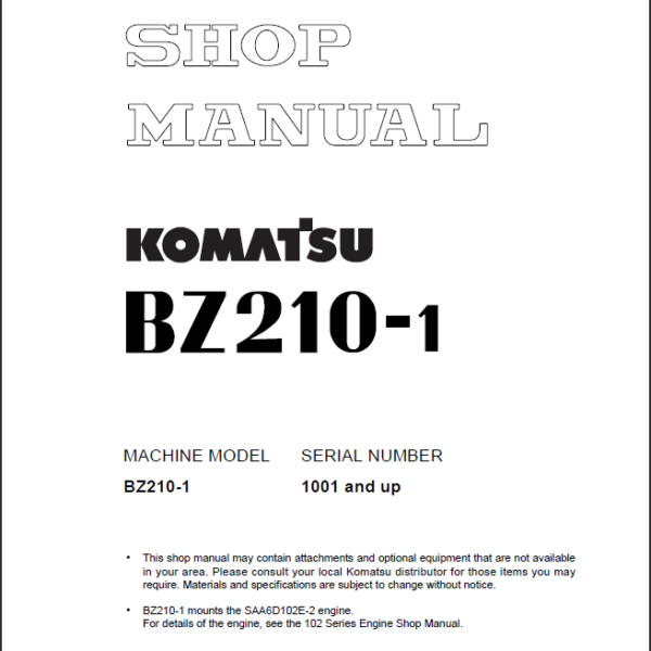 BZ210-1 Shop Manual