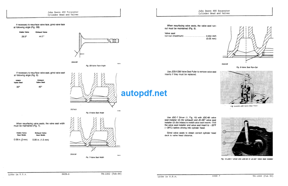 490 Excavator Repair Operationand Test Technical Manual (TM1302)