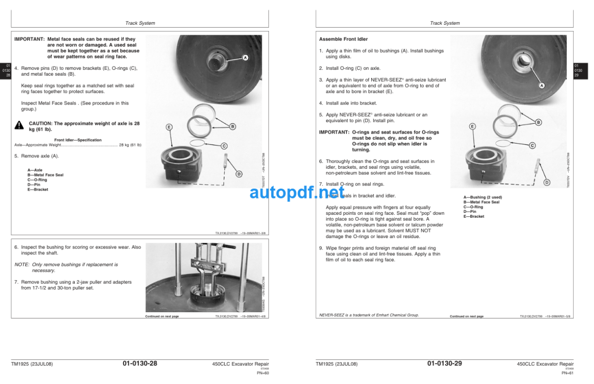 450CLC Excavator Repair Technical Manual