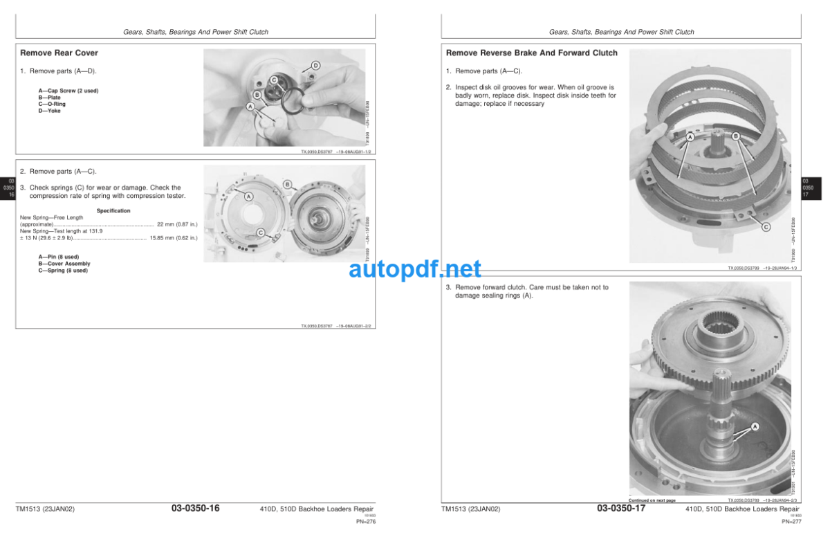 410D, 510D Backhoe Loaders Repair Technical Manual