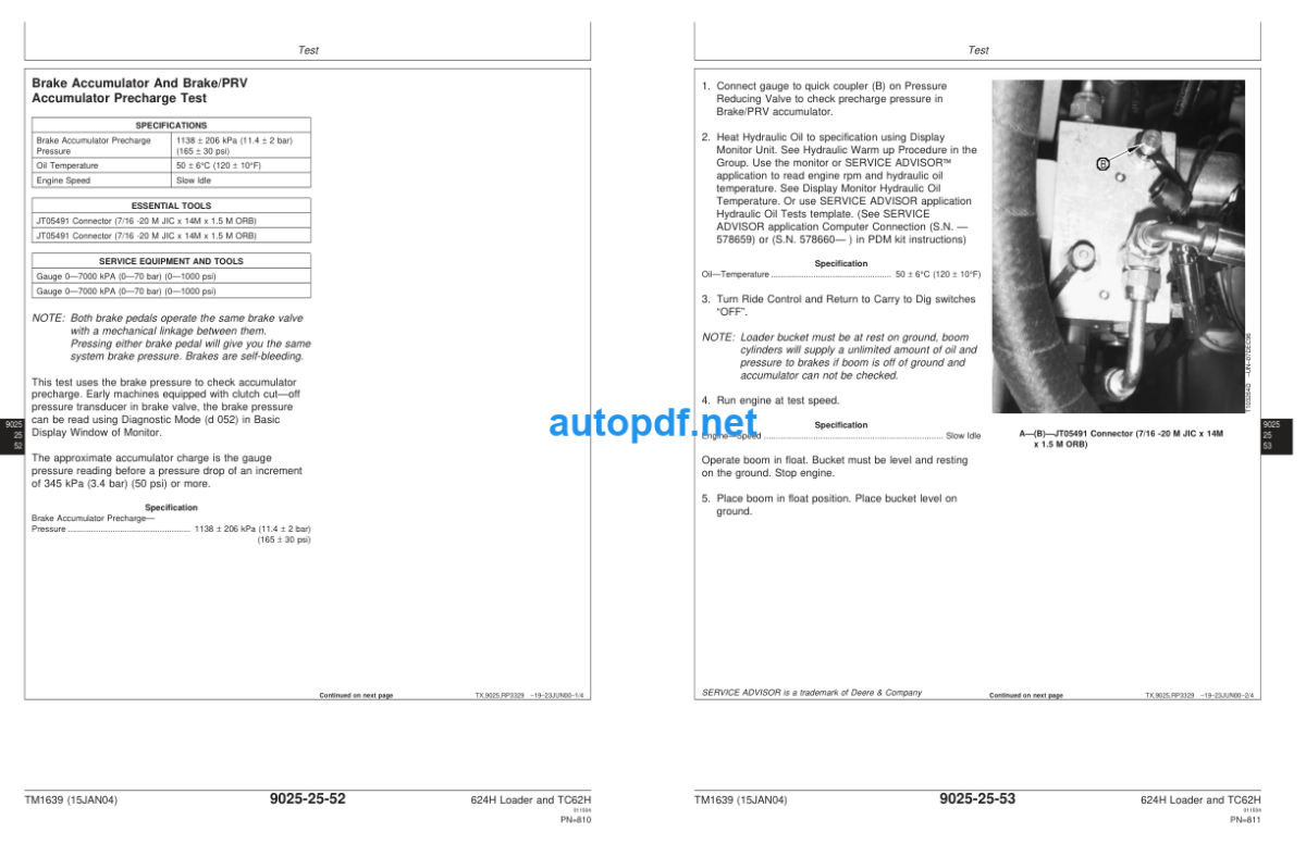 624H Loader and TC62H Tool Carrier Operation and Test Technical Manual