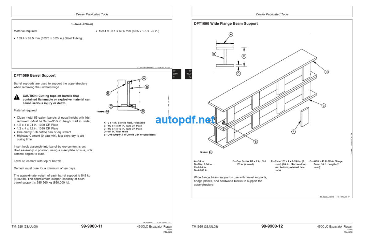 450CLC Excavator Repair Technical Manual