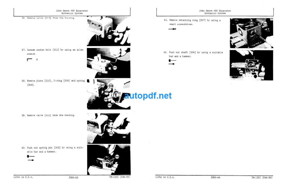 490 Excavator Repair Operationand Test Technical Manual (TM1302)