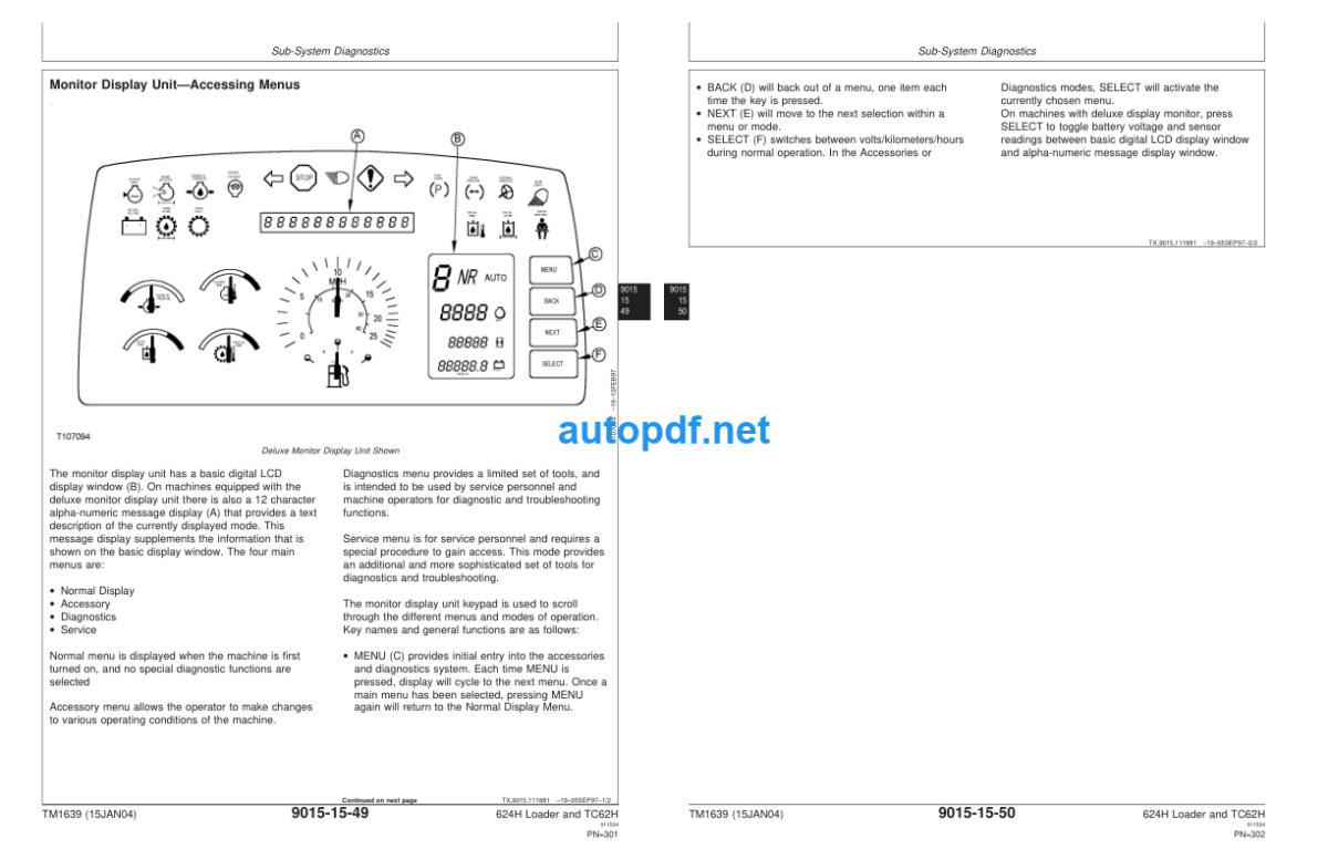 624H Loader and TC62H Tool Carrier Operation and Test Technical Manual