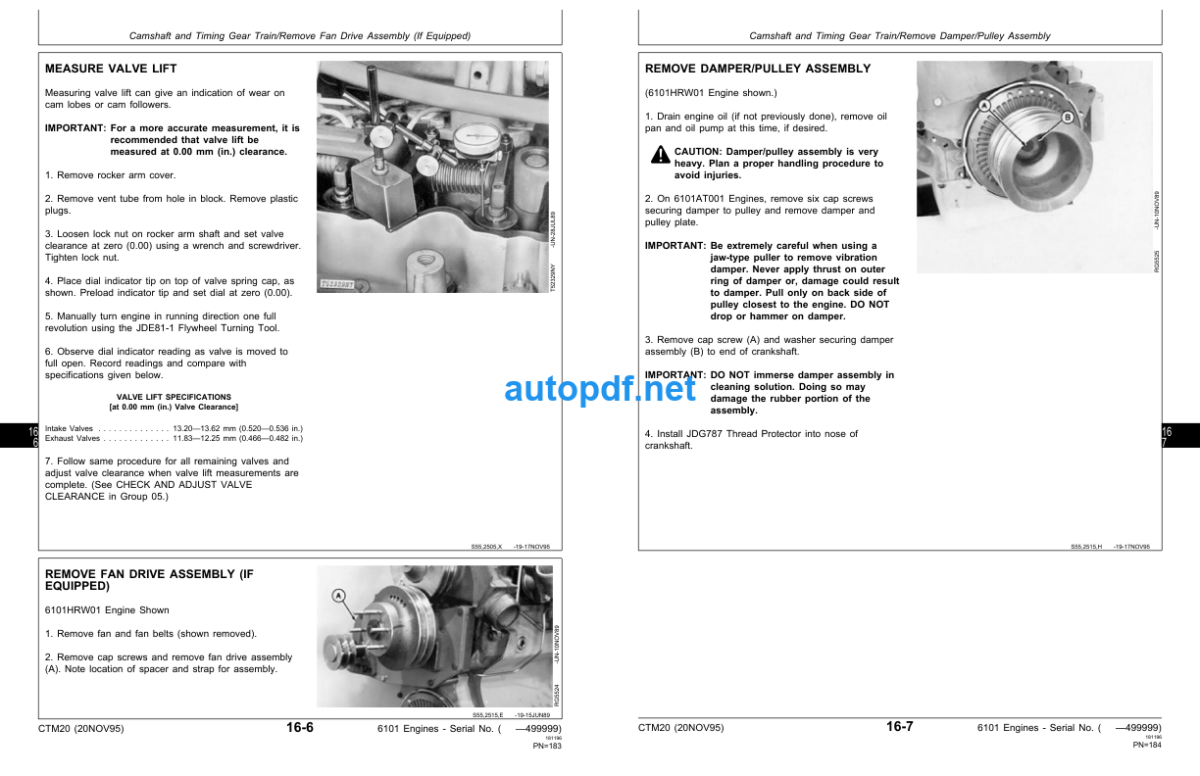 500 Series 6101 Diesel Engines Component Technical Manual (CTM20)