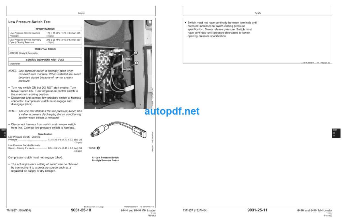 644H and 644H MH Loader Operation and Test Technical Manual