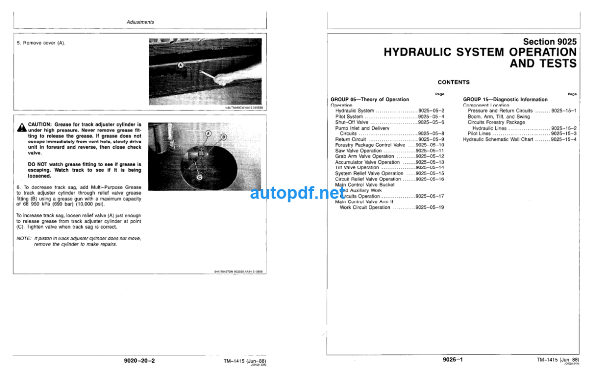 493D Feller Buncher Technical Manual (TM1415)