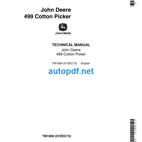 499 Cotton Picker Technical Manual (TM1069)