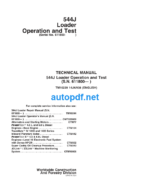 544J Loader Operation and Test (SN 611800— ) Technical Manual