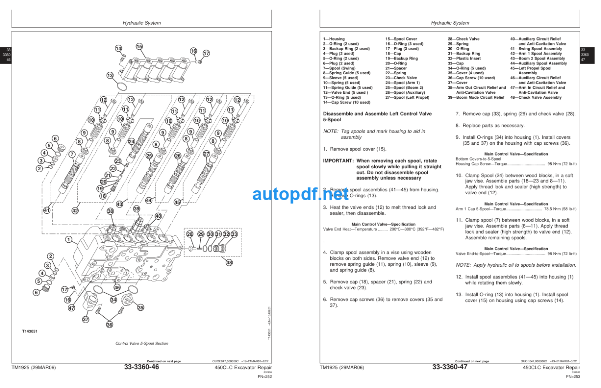 450CLC Excavator Repair Technical Manual TM1925 29MAR06