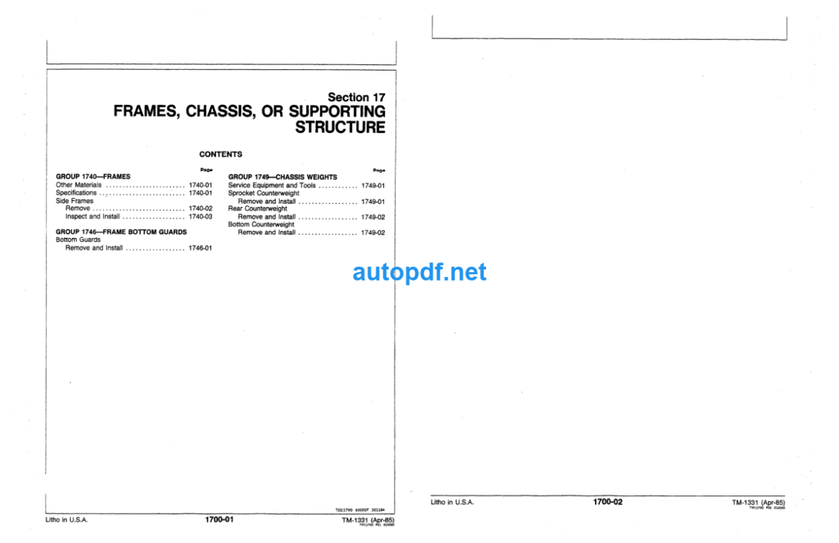 550B Crawler Dozer and 555B Crawler Loader Technical Manual (TM1331)