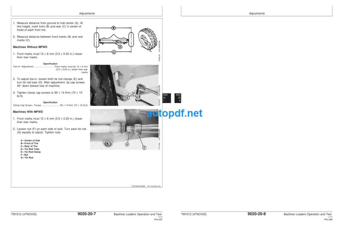 410D, 510D, Backhoe Loader Operation and Test Technical Manual