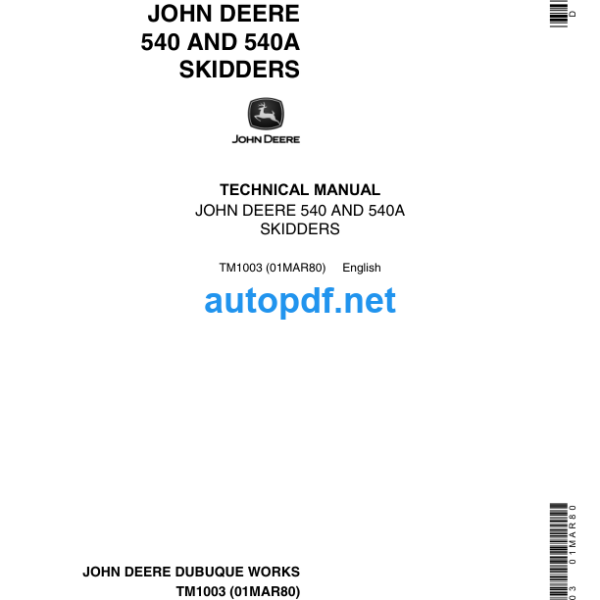 540 AND 540A SKIDDERS TECHNICAL MANUAL