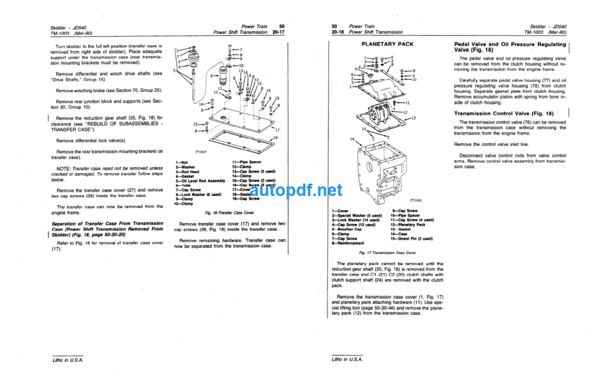 540 AND 540A SKIDDERS TECHNICAL MANUAL