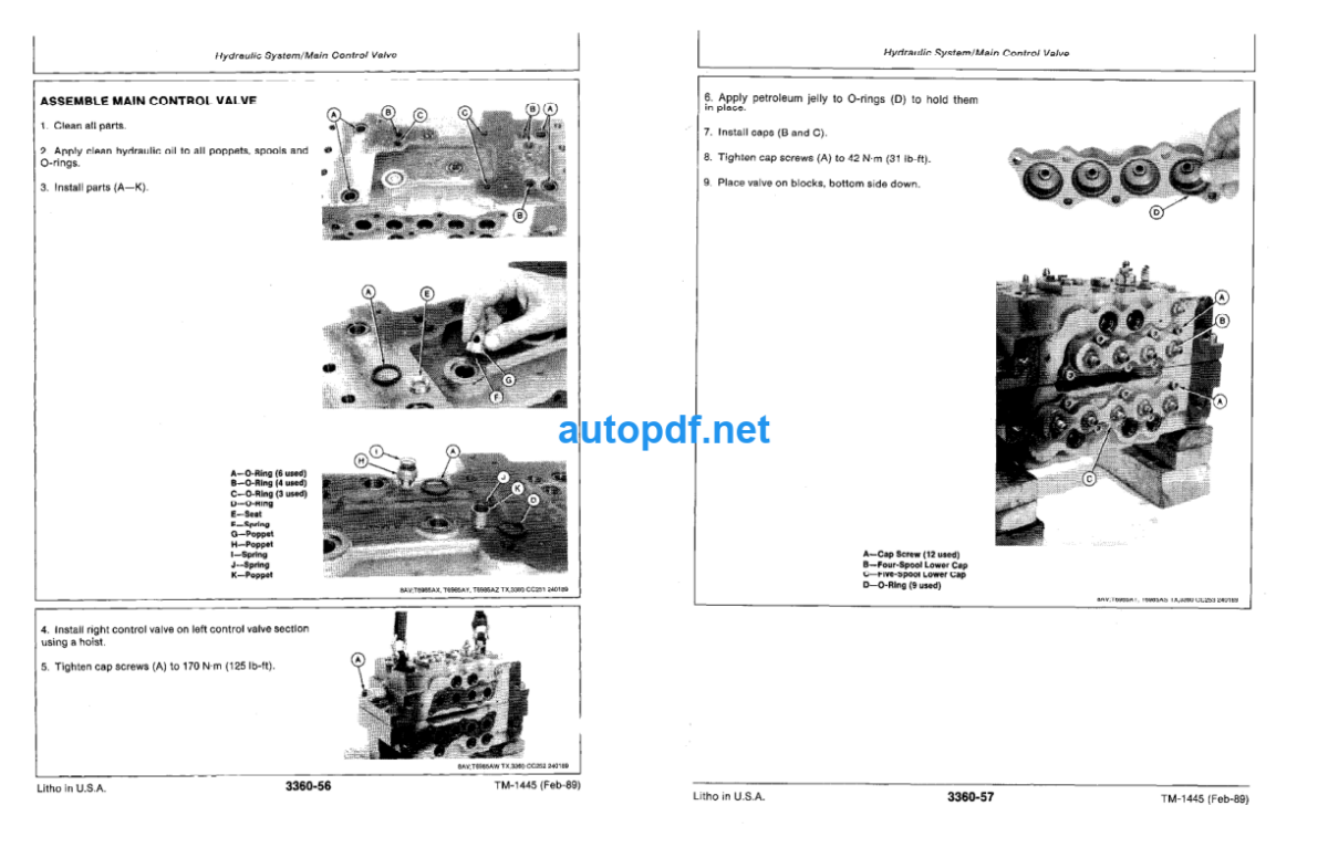 595D Excavator Repair Technical Manual (TM1445)