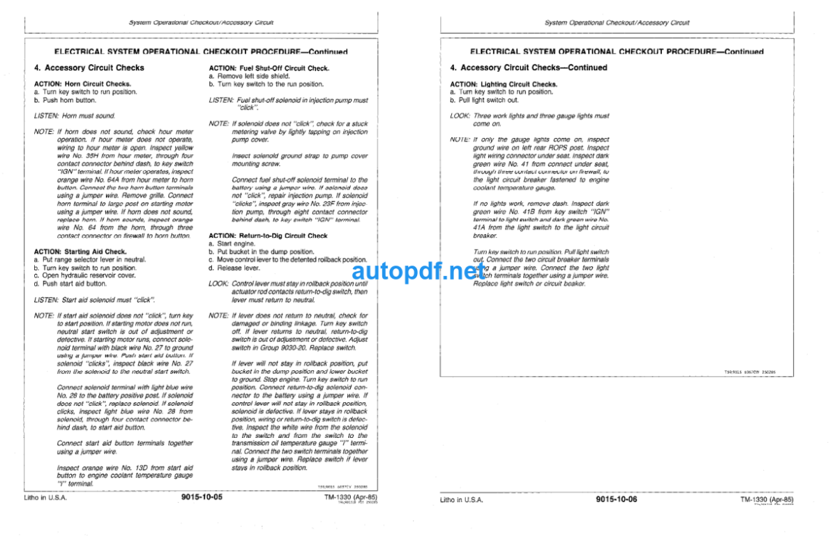 450E Crawler Bulldozer and 455E Crawler Loader Operation & Tests Technical Manual (TM1330)