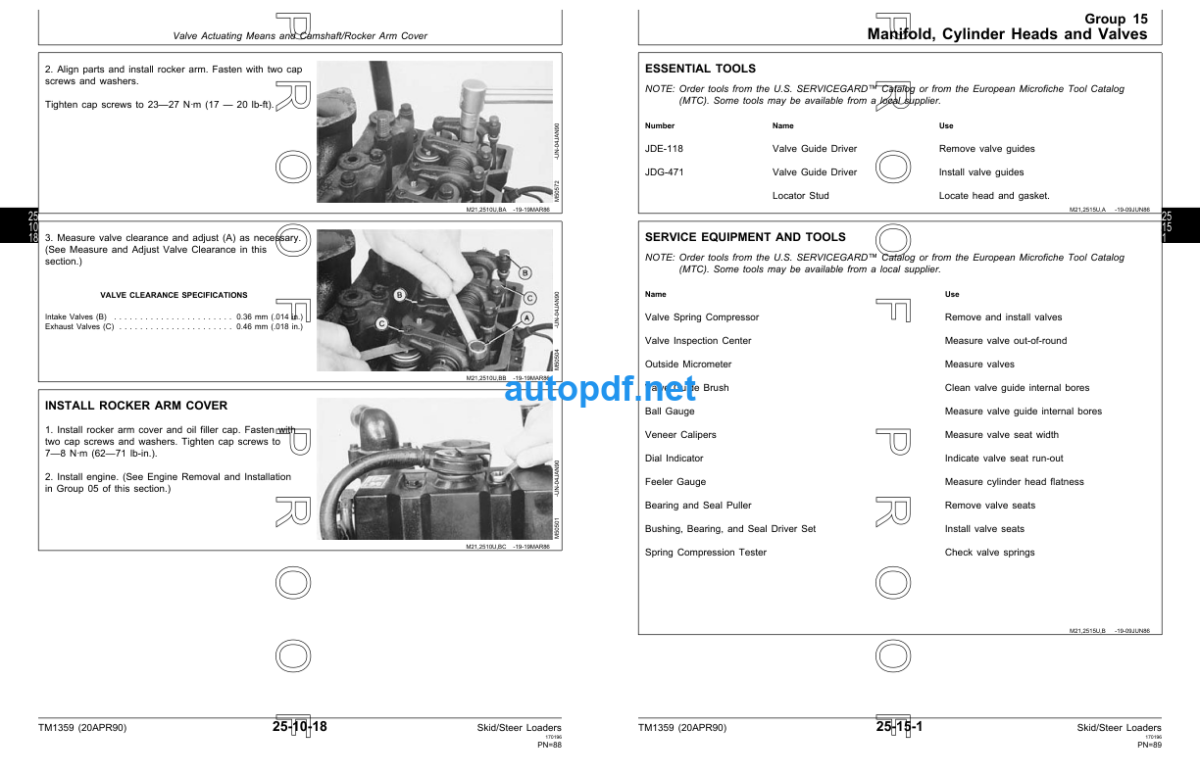 570 575 and 375 Skid Steer Loaders Technical Manual (TM1359)