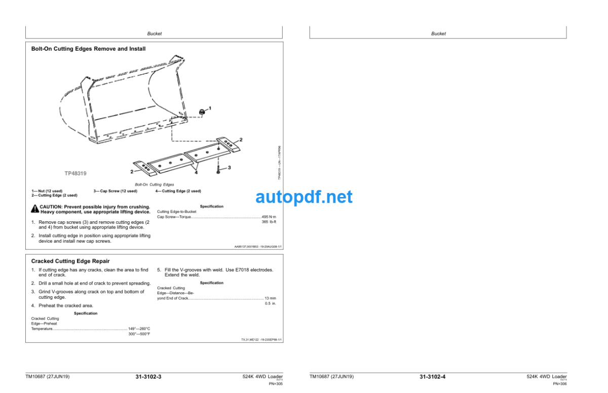 524K 4WD Loader Engine 6068HDW74 (T3) Repair Technical Manual (TM10687)