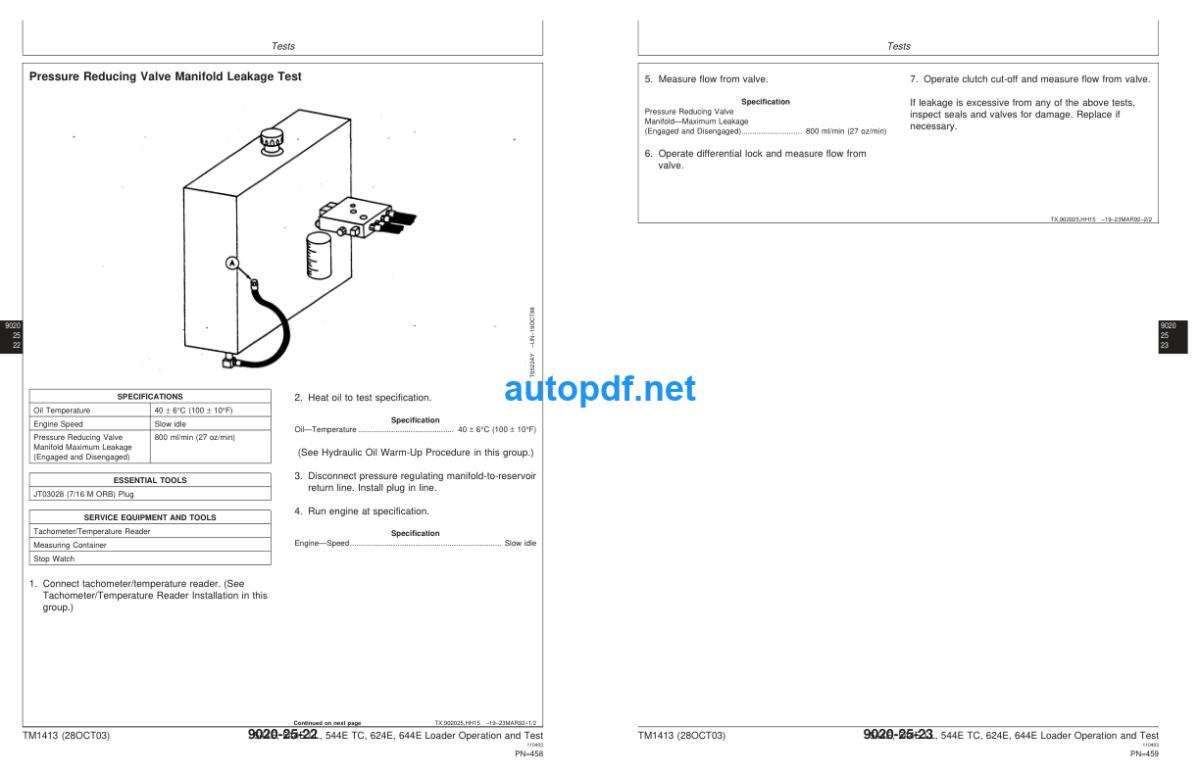 544E, 544E LL, 544E TC, 624E, and 644E Loader Repair Technical Manual