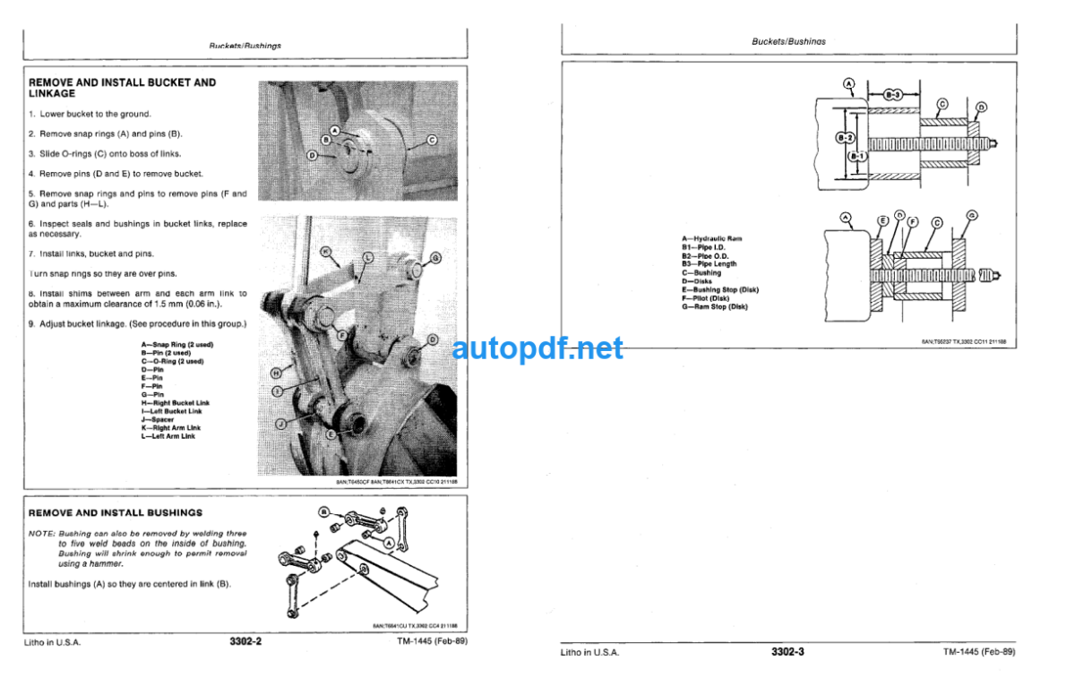 595D Excavator Repair Technical Manual (TM1445)