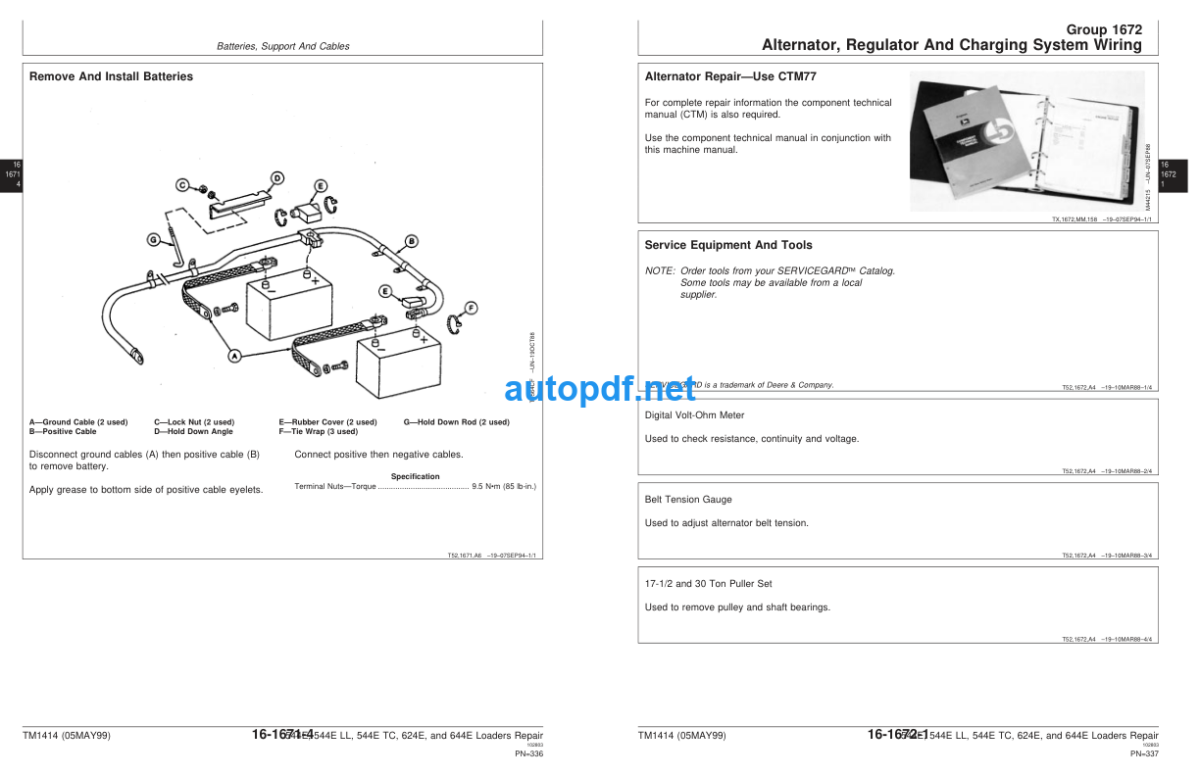 544E, 544E LL, 544E TC, 624E, and 644E Loaders Repair Technical Manual