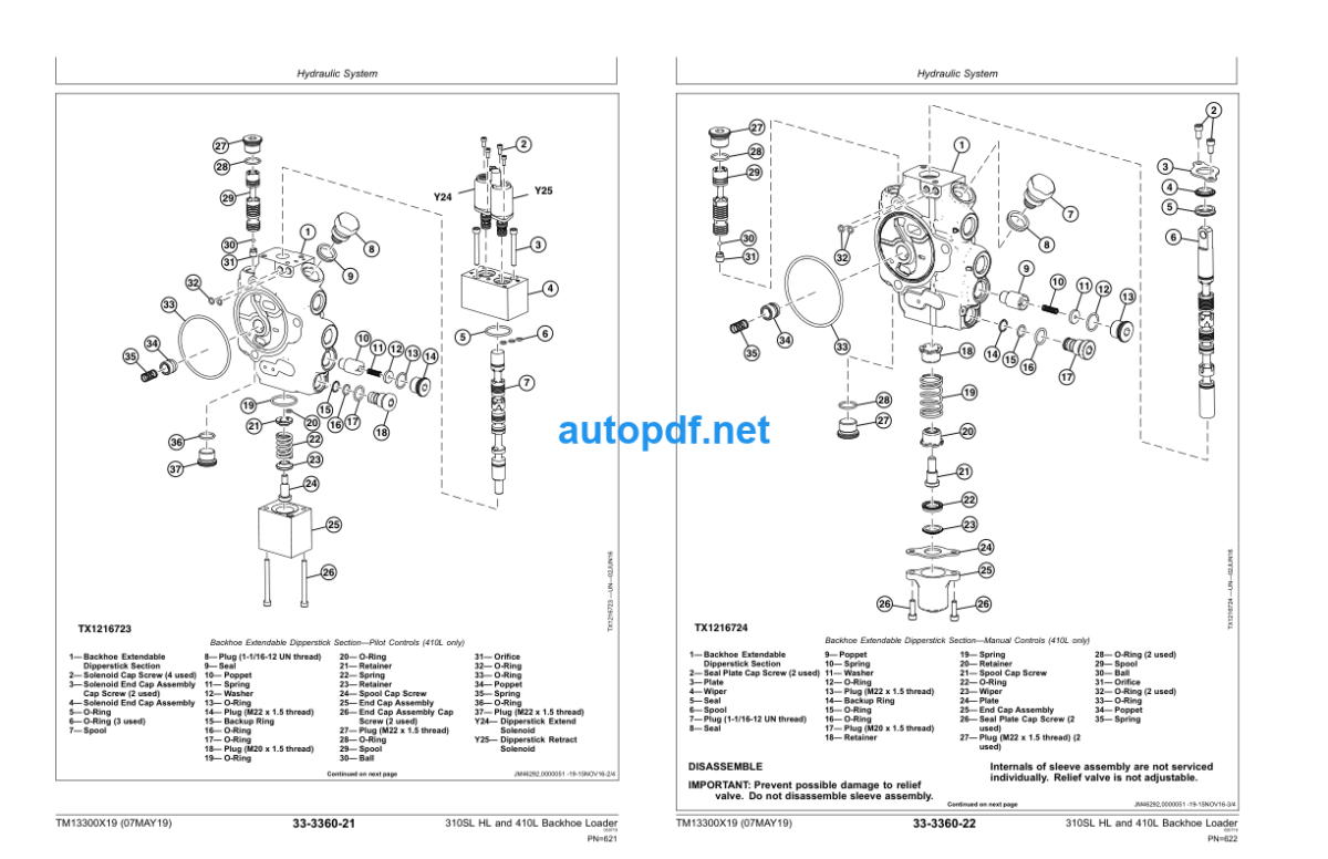 310SL HL and 410L Backhoe Loader Repair Technical Manual (TM13300X19)