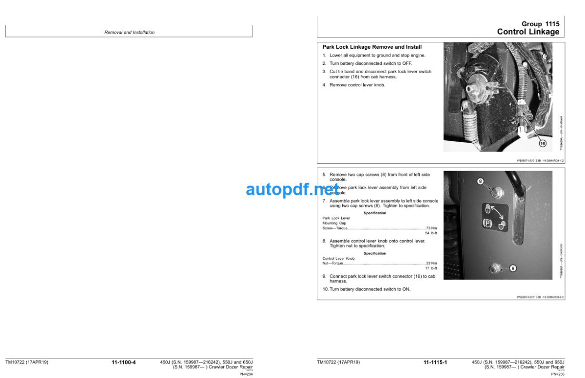 450J 550J 650J Crawler Dozer Repair Technical Manual (TM10722)