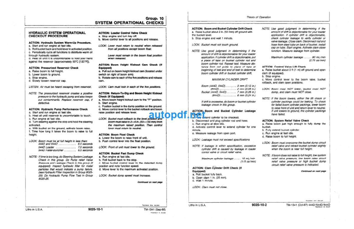 444D 544D and 644D Loader Operation and Tests Technical Manual (TM1341)