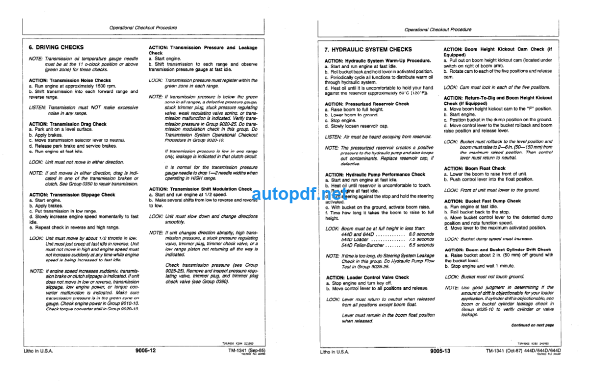 444D 544D and 644D Loader Operation and Tests Technical Manual (TM1341)