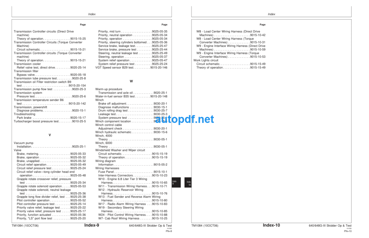 640G-III and 648G-III Skidder Operation and Test Technical Manual