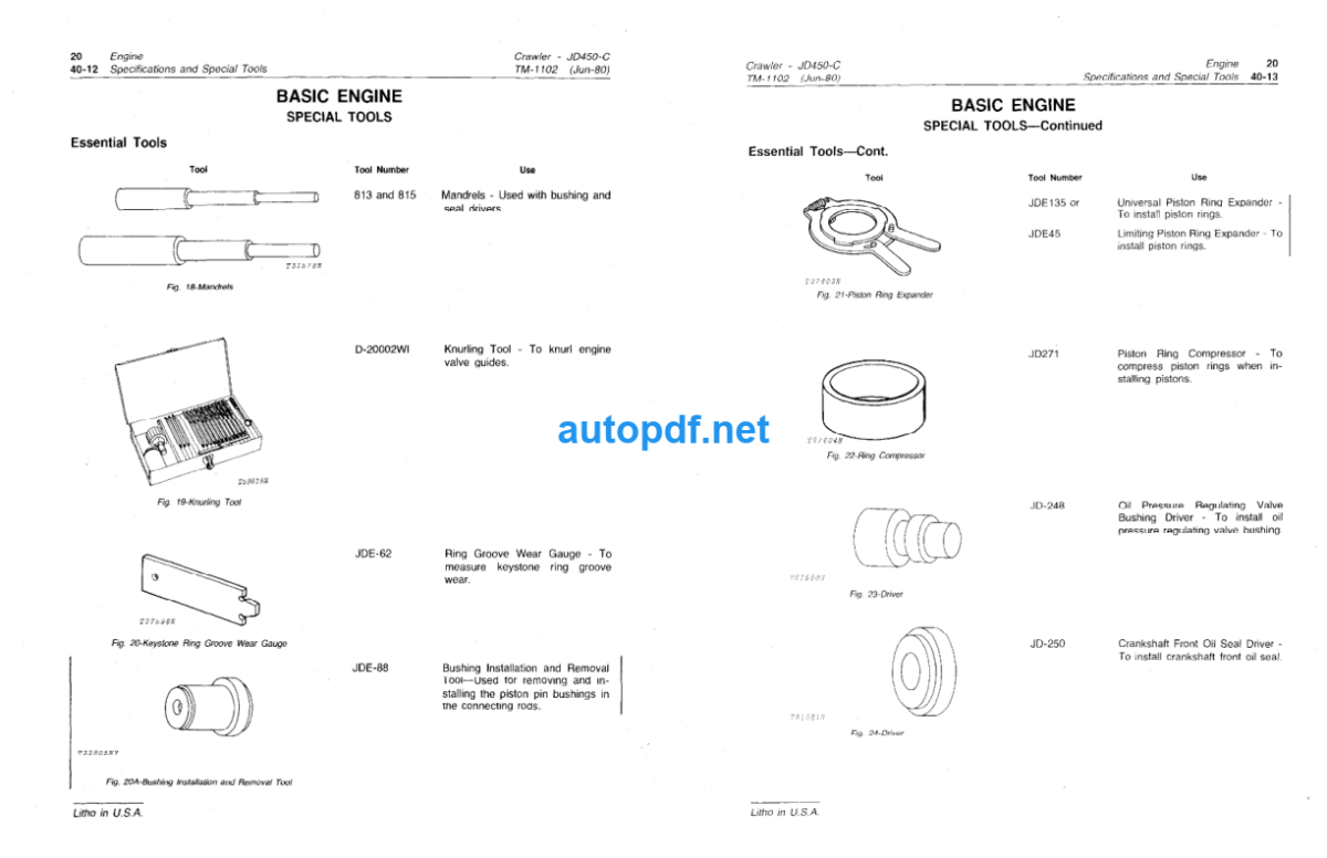 450C Crawler Technical Manual (TM1102)