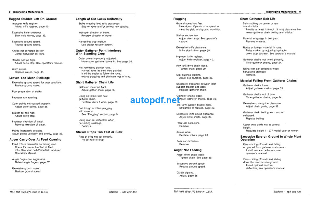 483 and 484 Stalkers Technical Manual (TM1168)