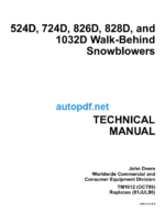 524D 724D 826D 828D and 1032D Walk-Behind Snowblowers Technical Manual (TM1612)