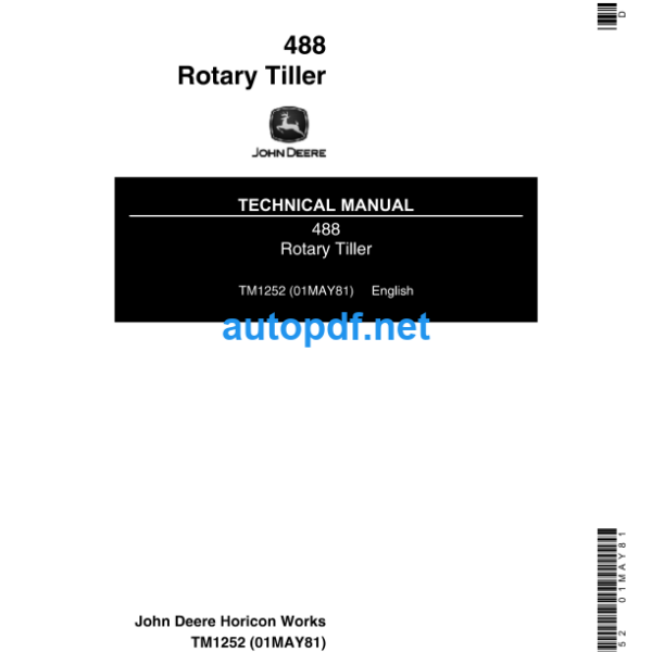 488 Rotary Tiller Technical Manual (TM1252)