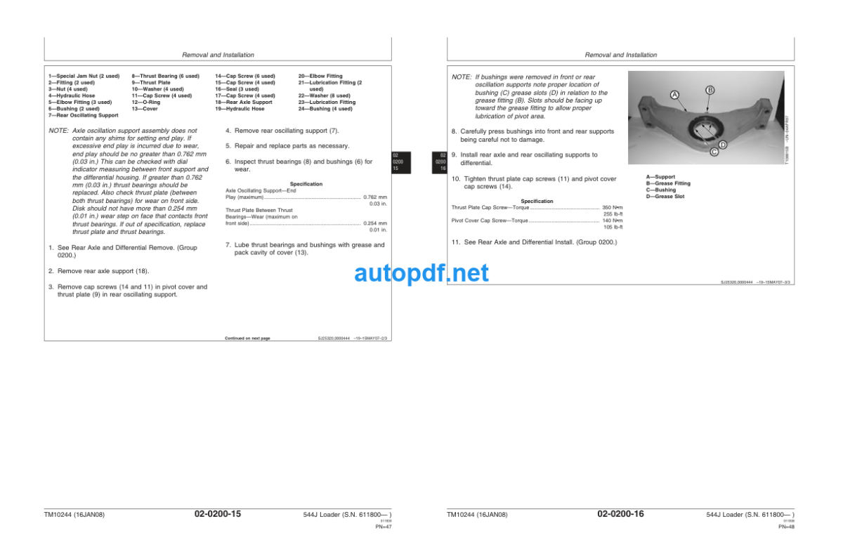 544J Loader Repair (S.N. 611800) Technical Manual