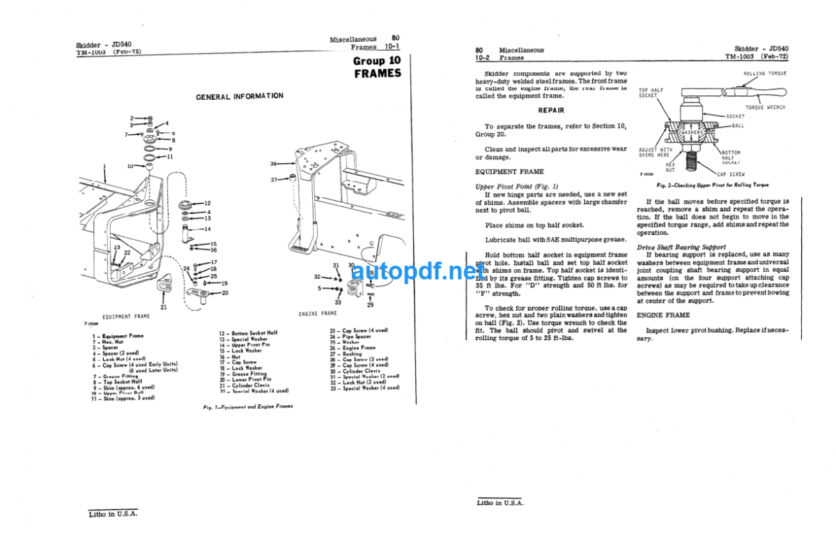 540 And 540A Skidders Technical Manual (TM1003)