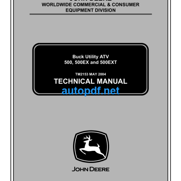 500 500EX and 500EXT Buck Utility ATV Technical Manual (TM2153)