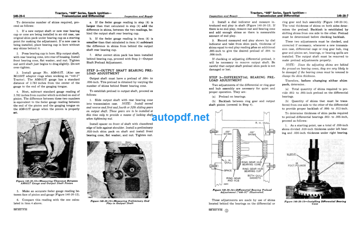 440 Series Spark Ignition Tractors Service Manual