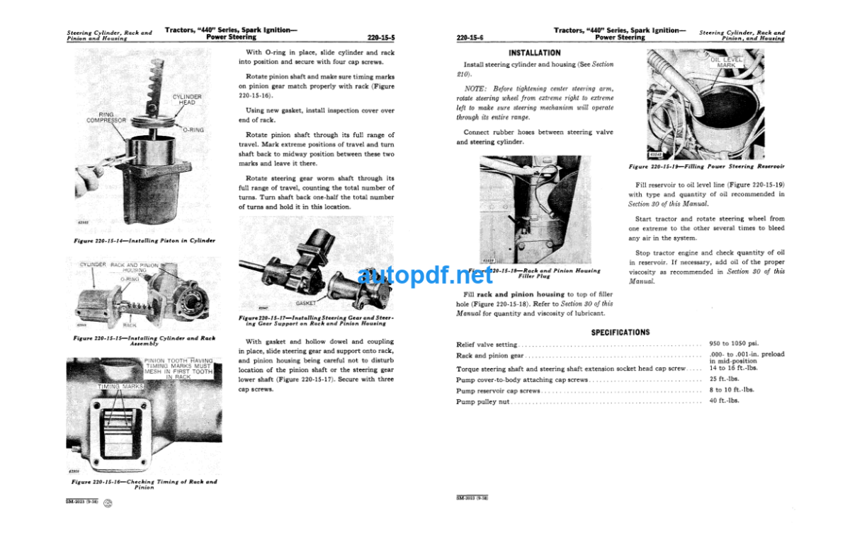 440 Series Spark Ignition Tractors Service Manual