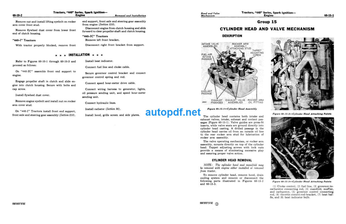 440 Series Spark Ignition Tractors Service Manual