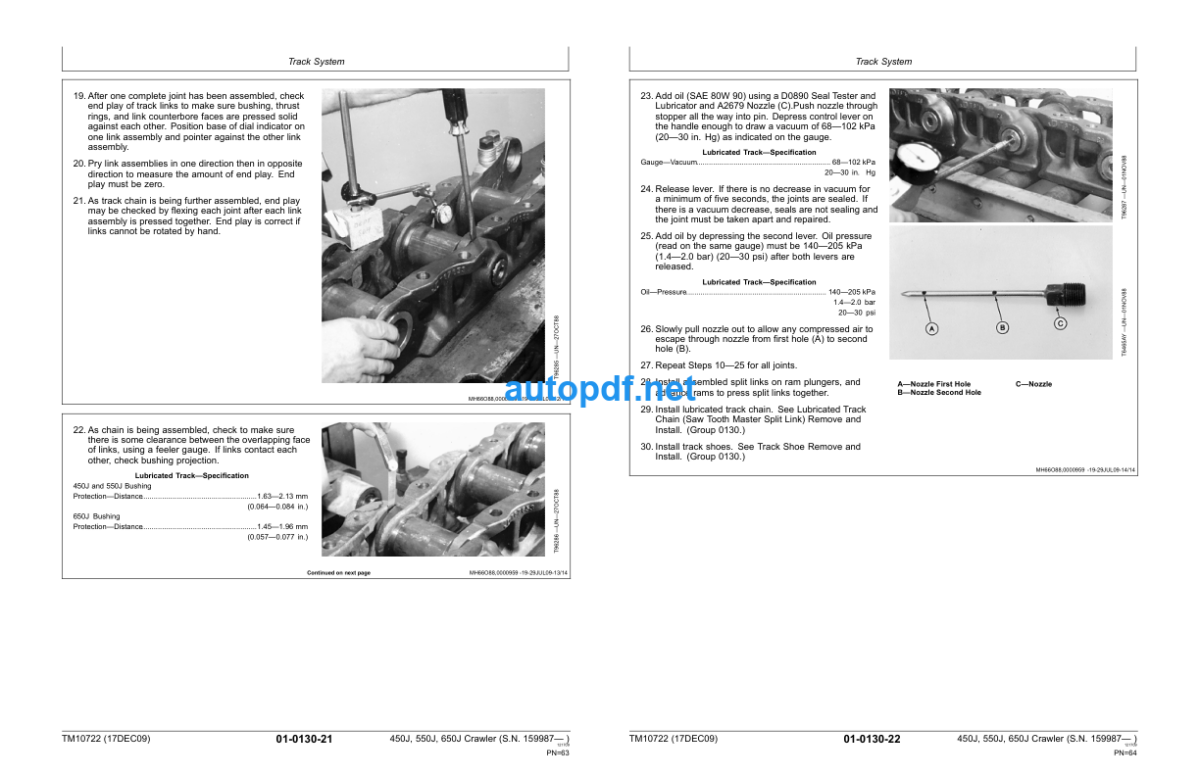 450J, 550J, 650J Crawler Dozer Repair Technical Manual