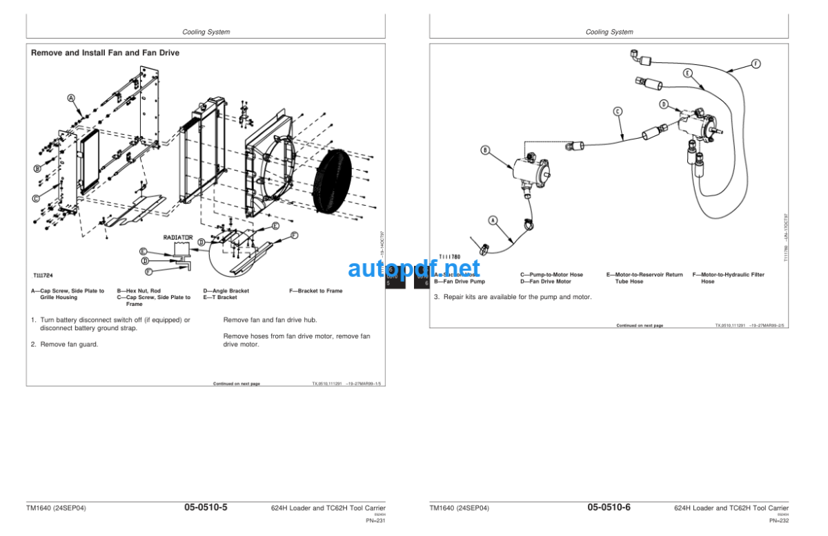 624H Loader and TC62H Tool Carrier Repair Technical Manual